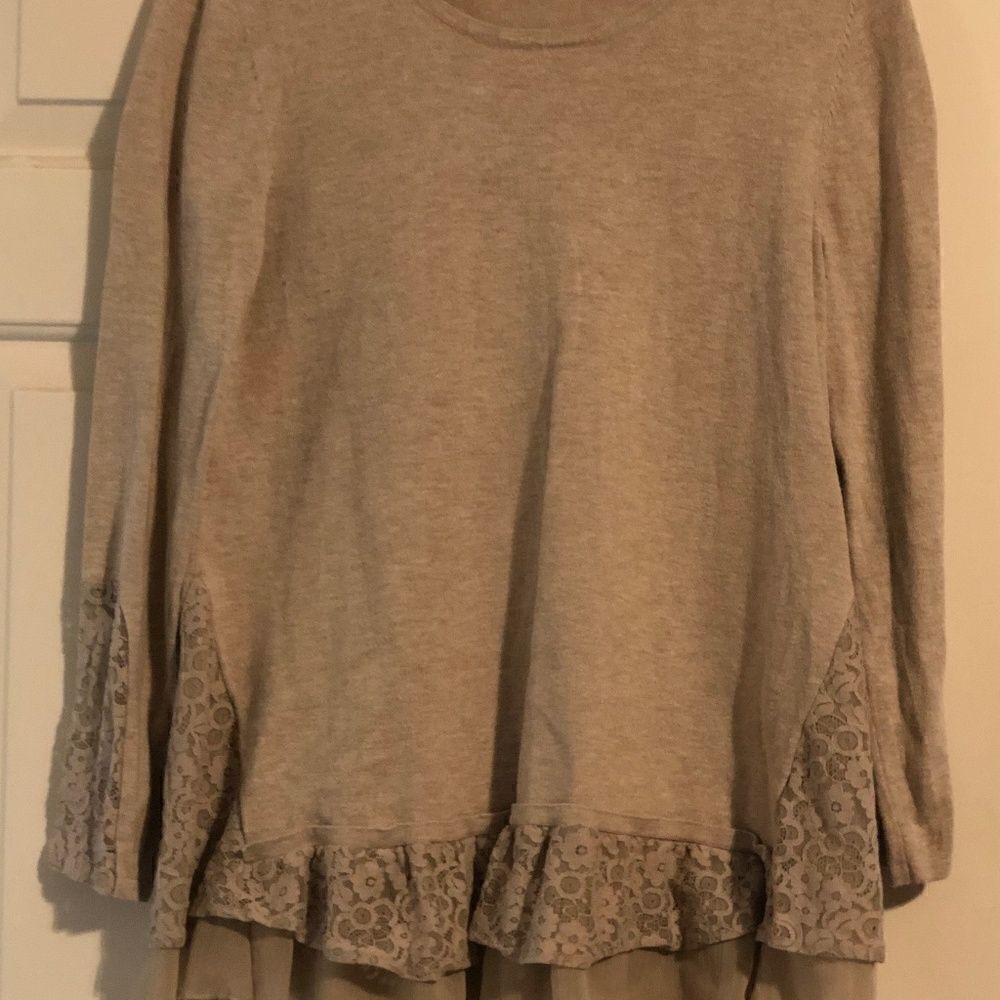 Shabby Chic Toupe Long-Sleeved Shirt